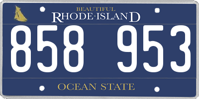 RI license plate 858953