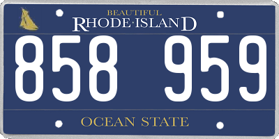RI license plate 858959