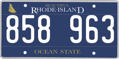 RI license plate 858963