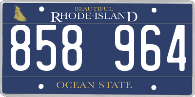 RI license plate 858964