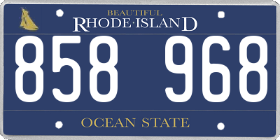 RI license plate 858968