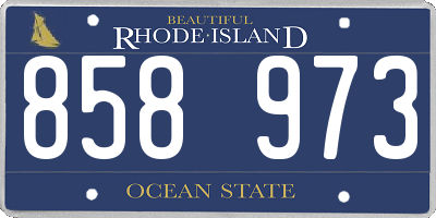 RI license plate 858973