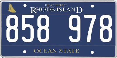 RI license plate 858978
