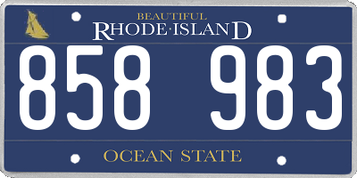 RI license plate 858983