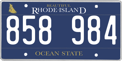RI license plate 858984