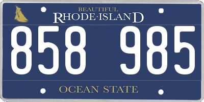 RI license plate 858985