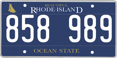 RI license plate 858989