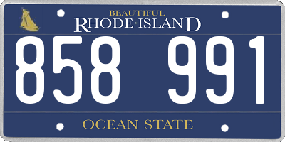 RI license plate 858991