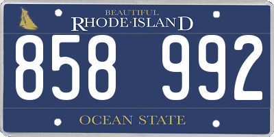 RI license plate 858992
