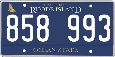 RI license plate 858993