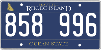 RI license plate 858996