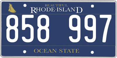 RI license plate 858997