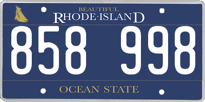 RI license plate 858998