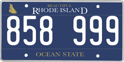 RI license plate 858999