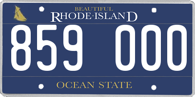 RI license plate 859000
