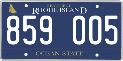 RI license plate 859005