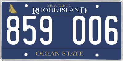 RI license plate 859006