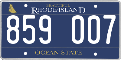 RI license plate 859007
