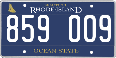 RI license plate 859009