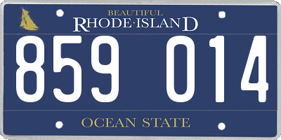 RI license plate 859014