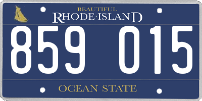 RI license plate 859015