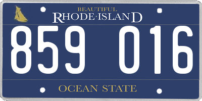 RI license plate 859016