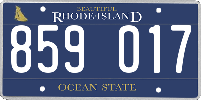 RI license plate 859017