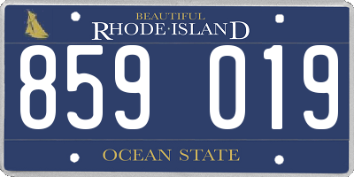 RI license plate 859019