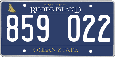 RI license plate 859022