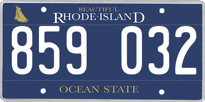 RI license plate 859032