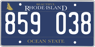 RI license plate 859038