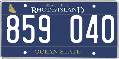 RI license plate 859040
