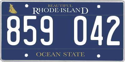 RI license plate 859042