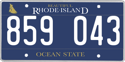 RI license plate 859043