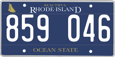 RI license plate 859046