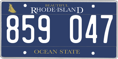 RI license plate 859047