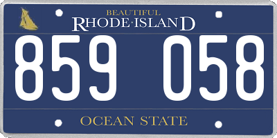 RI license plate 859058