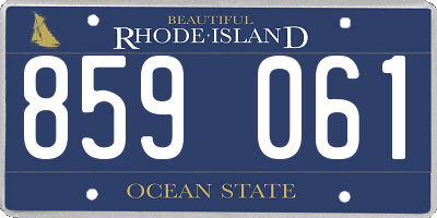 RI license plate 859061