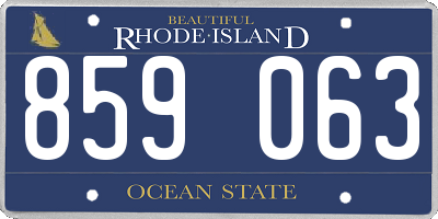 RI license plate 859063