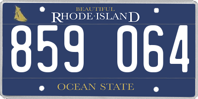 RI license plate 859064