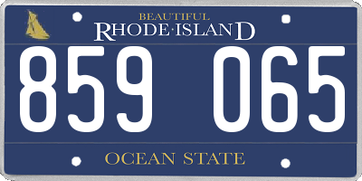 RI license plate 859065