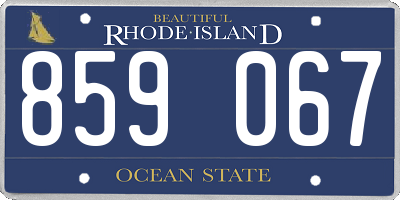 RI license plate 859067