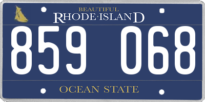 RI license plate 859068