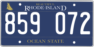 RI license plate 859072