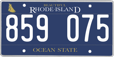 RI license plate 859075