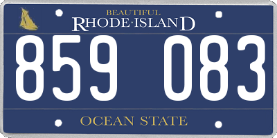 RI license plate 859083