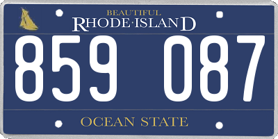 RI license plate 859087
