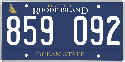 RI license plate 859092