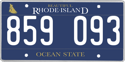 RI license plate 859093