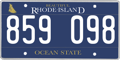 RI license plate 859098